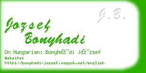 jozsef bonyhadi business card